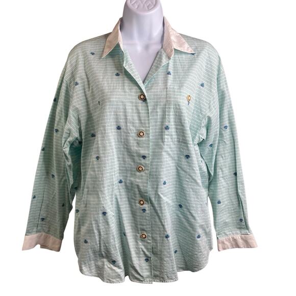 Nevada Mme Forgues Women's Striped Button Up Cotton Shirt Size 38 Japanese - Picture 1 of 13